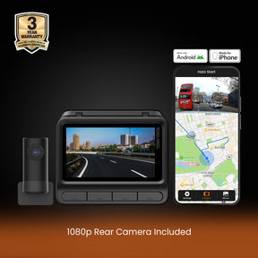 Ferrari - Road Angel Halo Elite 4K (2160p) & 1K (1080p) Dual Dash Cam With Sony Starvis 2 Enhanced Night Vision Video Technology!- With 256GB SD Card & Hardwiring Kit Bundle