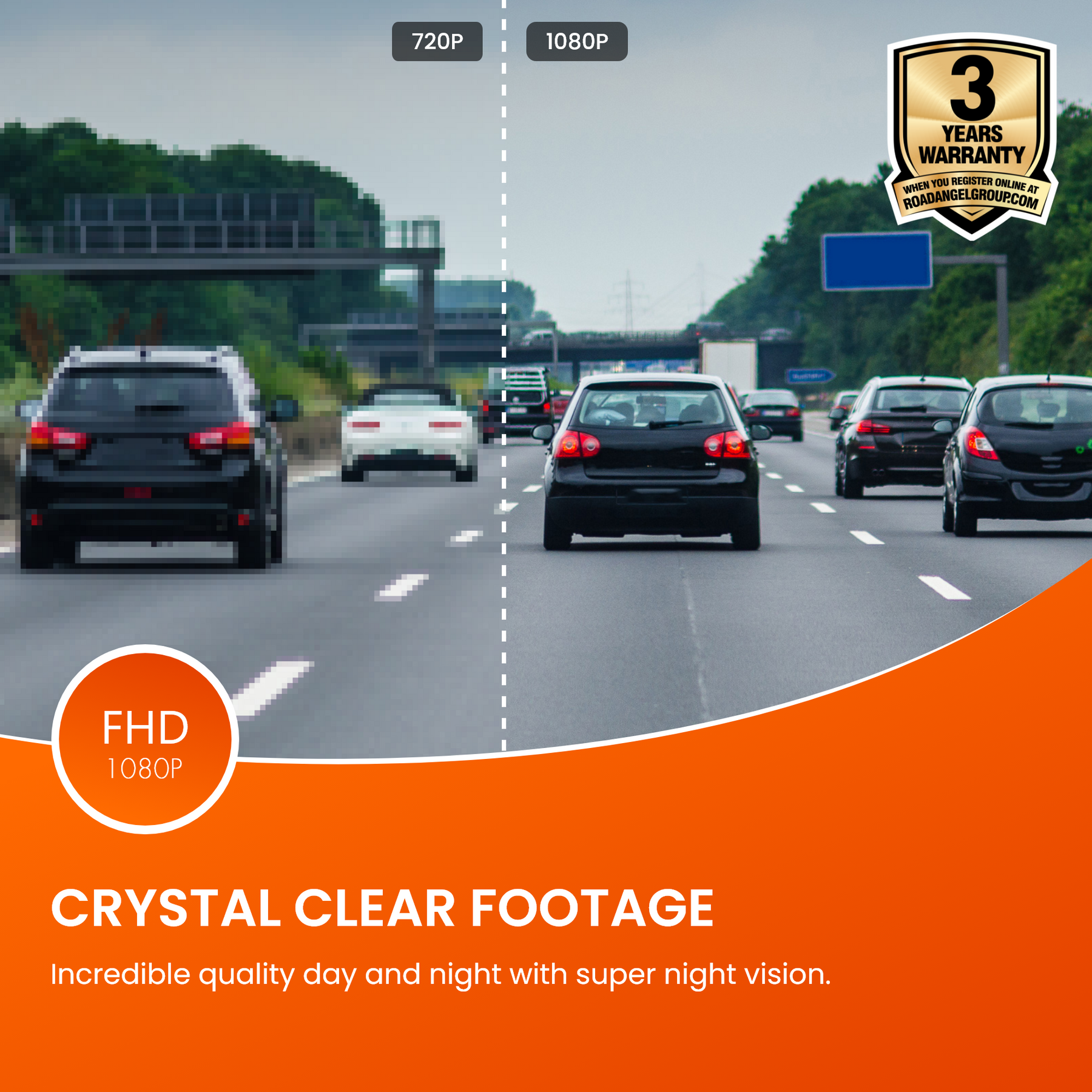 New - Road Angel Halo Go 2 1296p Full HD Compact Dash Cam (USB-C)